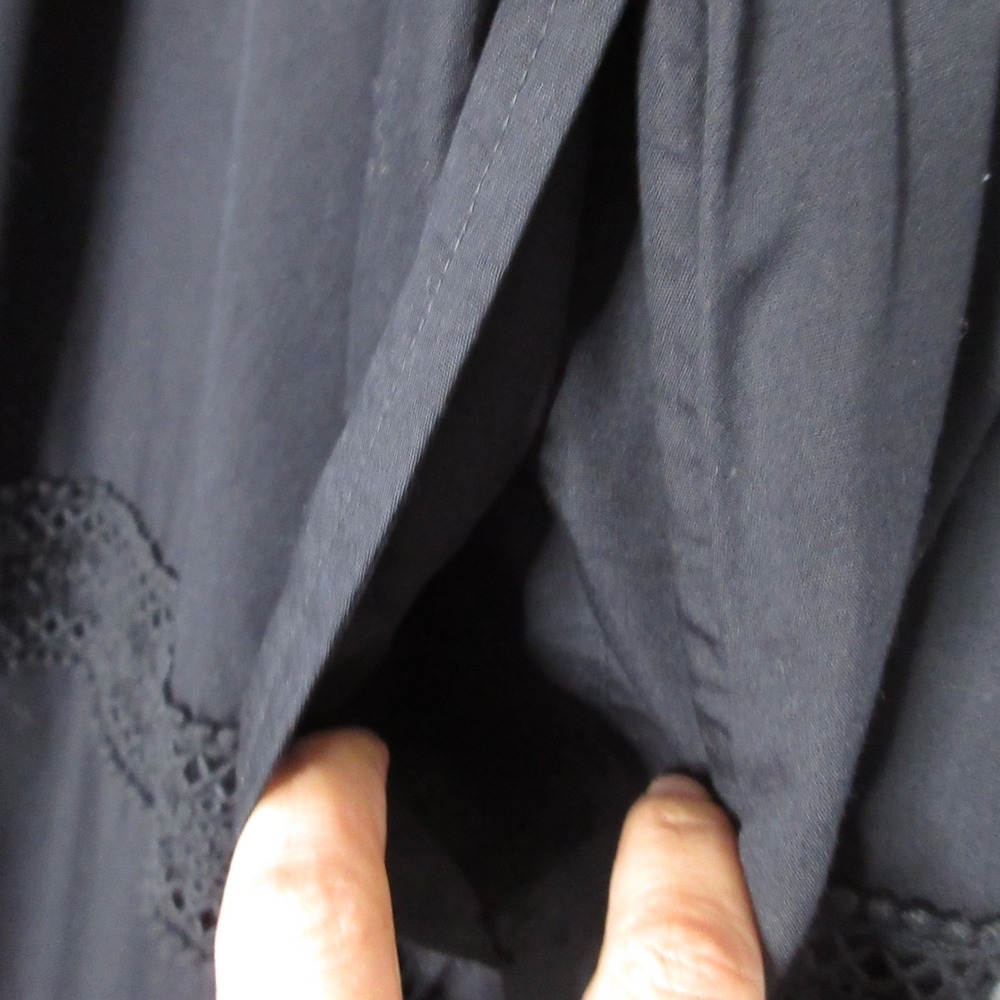 Abercrombie & Fitch Dress Medium Petite Black Lace Pockets Maxi Boho Cottage‎ - Picture 5 of 10